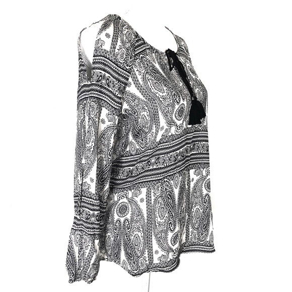 DANIEL RAINN cold boho paisley print shoulder‎ blouse size Small - Picture 5 of 7